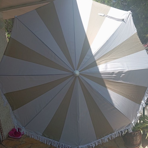 Striped garden umbrella for veranda, new