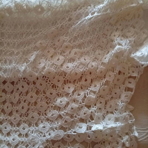 Traditional Handmade Silk Woven Runner like new, large size, white