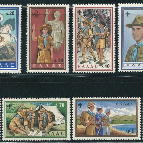 Greece 1960 50 Years of Greek Scouts Complete Stamp Set MNH