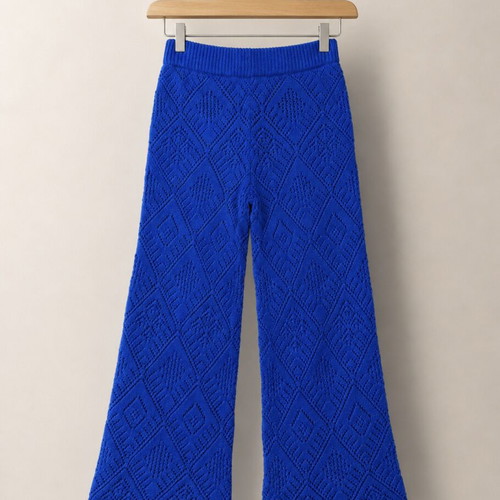 Stradivarius knitted women's pants XS, royal blue, new