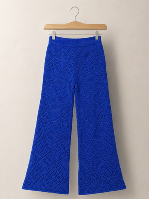 Stradivarius knitted women's pants XS, royal blue, new