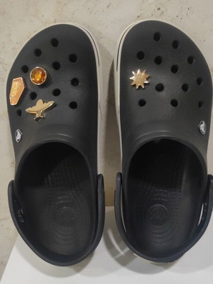 Crocs slippers with decorations, black, size 39-40