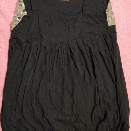 Sequin camisole top Large used with black satin evening clutch