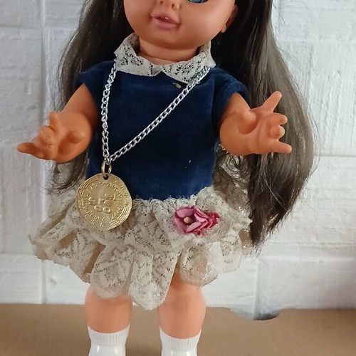 Alison El Greco mechanical doll used, 1970s vintage
