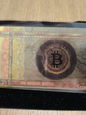 Συλλεκτικό χαρτονόμισμα 100 Bitcoin με επιχρύσωση σαν καινούργιο