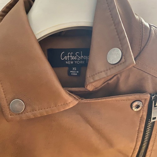 Leather jacket new, brown, size XS