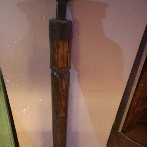 Anvil used for goldsmith or watchmaker with wooden base