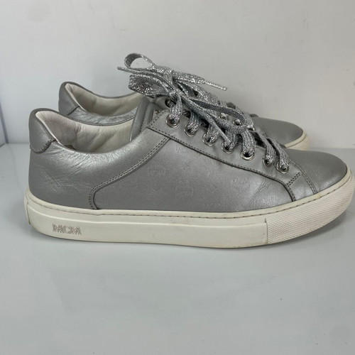 MCM grey leather sneakers size 37 used