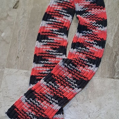 Handmade knitted set used kazaka, hat and multicolor scarf