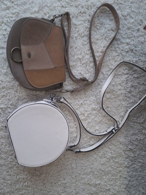 Crossbody bags used, set of 2, beige and brown