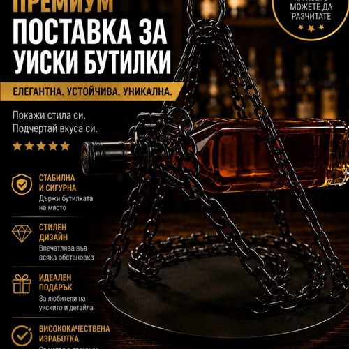 Levitating Bottle Stand new, chain holder for whiskey and wine