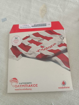 Olympiakos prepaid mobile card pack like new, Vodafone