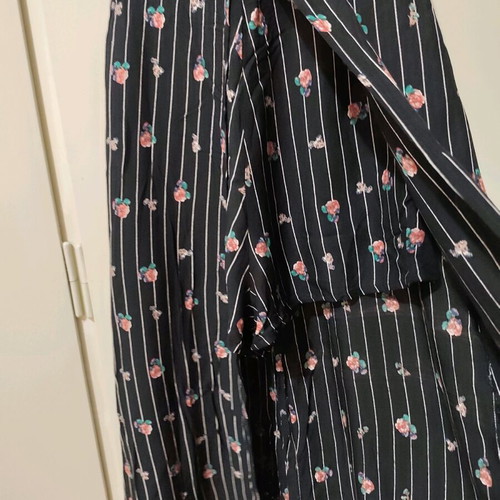 XS Boho Floral Jumpsuit with Stripes and Inner Shorts like new