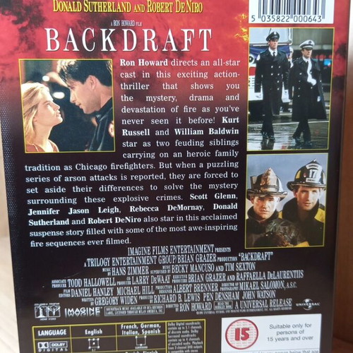 Backdraft DVD like new with English subtitles
