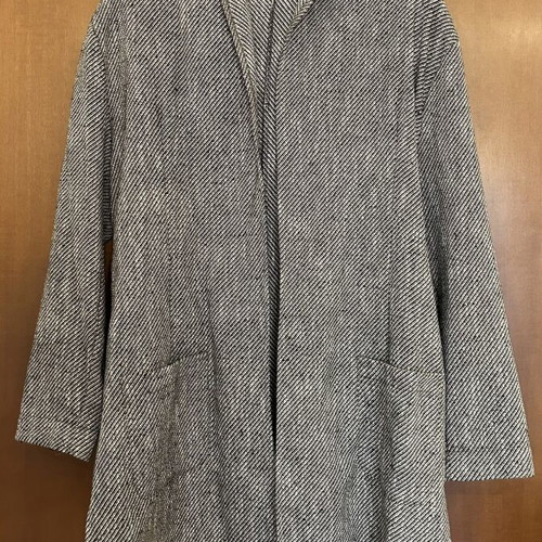 Dante hooded coat, grey herringbone, size M