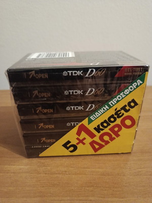 TDK D60 EA audio cassettes new, pack of 6 sealed