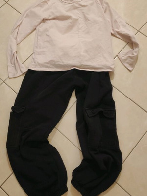 Σετ παντελόνι cargo και μπλούζα για κορίτσια Zara σαν καινούργιο