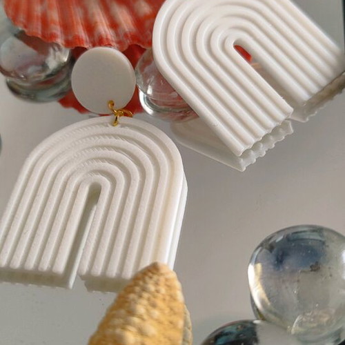 White Drop Earrings Stud Style New