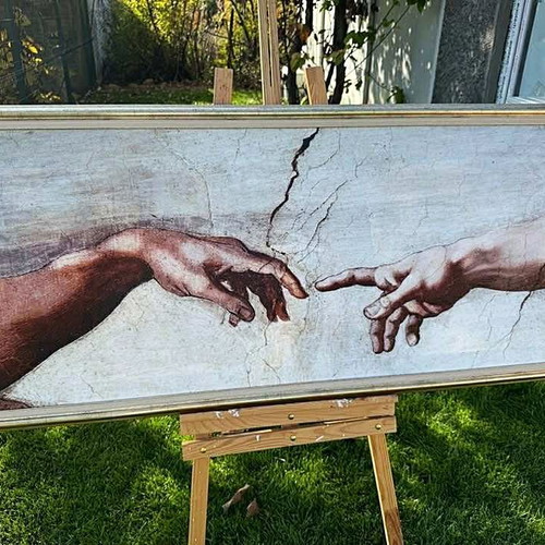 Creation oil painting with decorative frame new