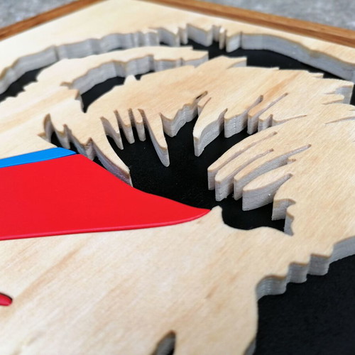 Handmade wooden David Bowie Ziggy Stardust wall decor, 28x23 cm