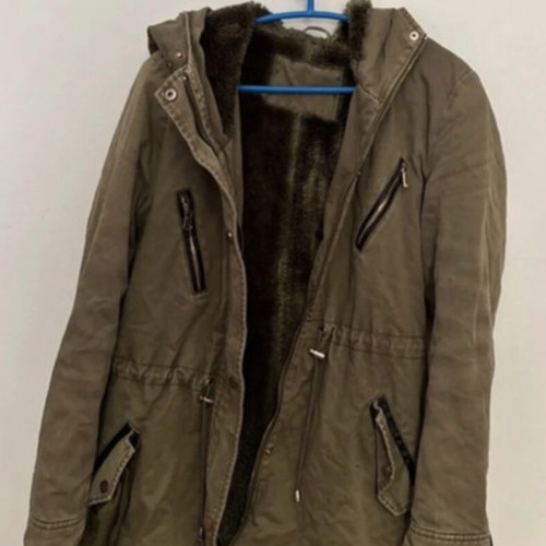 Winter jacket used with fur lining green