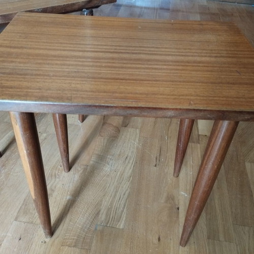 Vintage side tables set of 2 60s Mid-Century Modern used