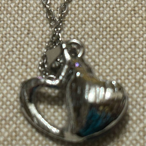 Necklace with hearts new silver steel with chain
