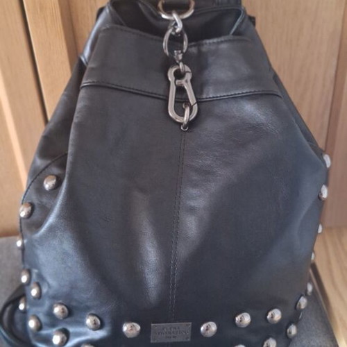 Elena Athanasiou backpack used, black faux leather with studs