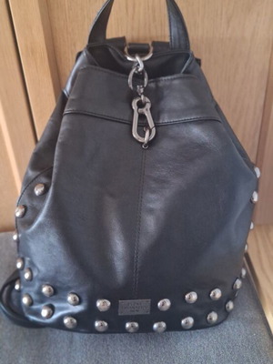 Elena Athanasiou backpack used, black faux leather with studs