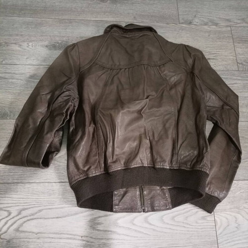 Leather jacket used, women's size M, brown