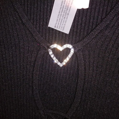 Tally Weijl black knitted mini dress with heart detail