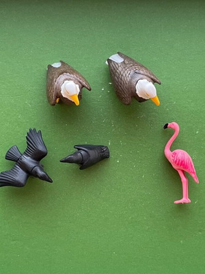 Playmobil birds set with eagle, crow, flamingo