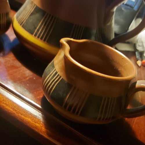 Clay handmade tea set new, 1970s, Skyrian style