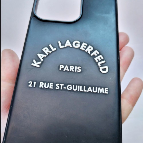 Karl Lagerfeld iPhone 14 Pro Max back cover case black rubber new