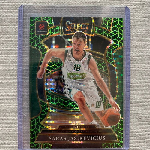 Saras Jasikevicius 2025-26 Panini Select EuroLeague #16 Concourse Spectris Green Prizm FOTL