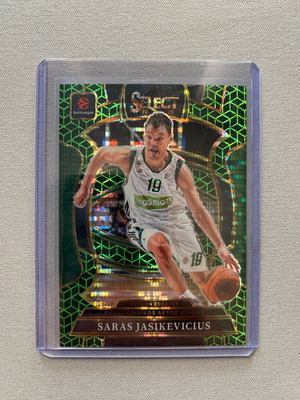 Saras Jasikevicius 2025-26 Panini Select EuroLeague #16 Concourse Spectris Green Prizm FOTL