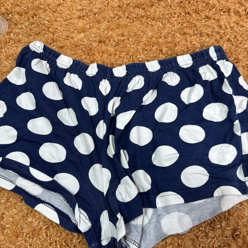 Polka Dot Shorts Pajama used, size M, white and blue