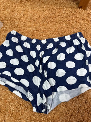 Polka Dot Shorts Pajama used, size M, white and blue