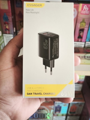 Essager 65W GaN wall charger with 3 ports, PD fast charge
