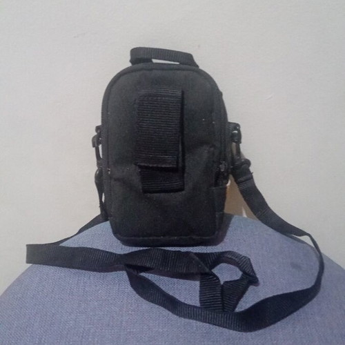 Camera bag used, 15×10 cm, black with gray patterns