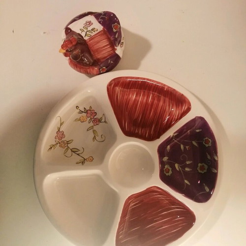 Ordeveira with 6 sections and Easter decorative hen new
