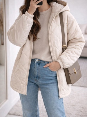 Waikiki Oversized Jacket size S like new, white and beige