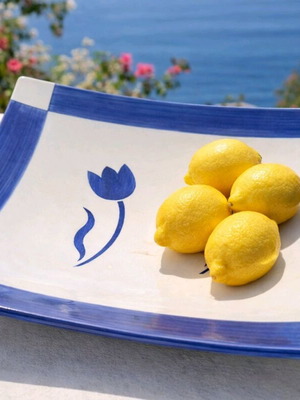 Decorative ceramic platter like new in Aegean style