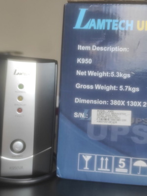 Lamtech UPS K950 uninterruptible power supply, non-working for repair or parts