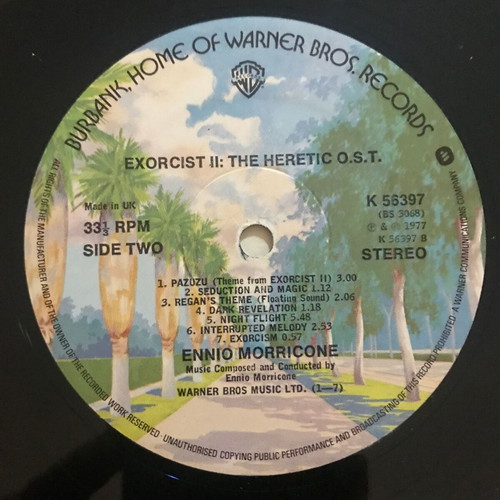 Vinyl Soundtrack Ennio Morricone – Exorcist II: The Heretic, Jazz-Funk, Experimental Record Like New