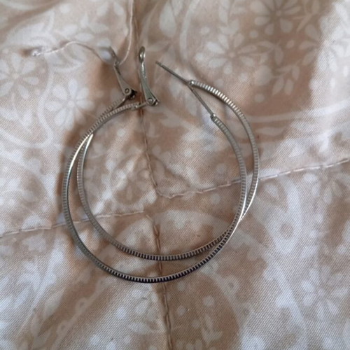 Silver hoop earrings 5cm like new