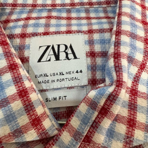 Zara Man Plaid Shirt XL Slim Fit like new