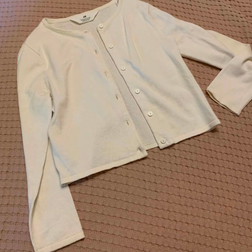 H&M white knitted cardigan for girls 9-10 years like new, size 140