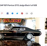  *LIMITED* 1971 PONTIAC GTO JUDGE 1 OF 600 / GMP / 1:18 - BLACK / DIECAST