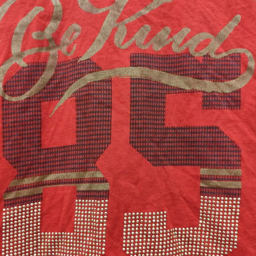Be You Red Tank Top "Be Kind 85" with Strass Like New, Size S
